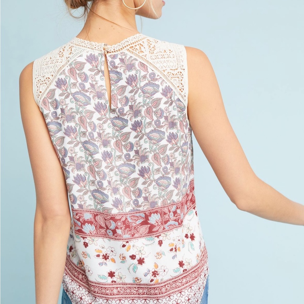 Anthropologie Maeve Laced Elenor Blouse